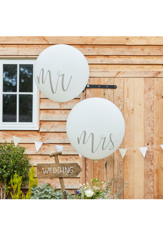 Ginger Ray CW-218 Rustic Country Mr & Mrs Mega Ballons ()