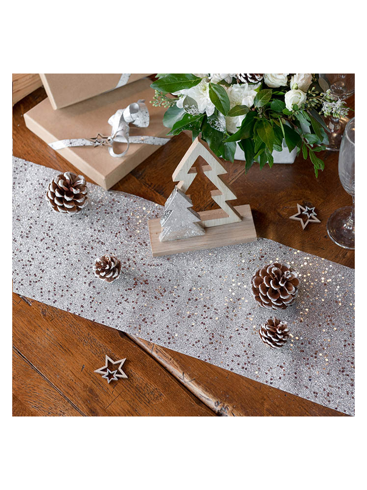 Santex Silber Glitter Tischläufer main product photo