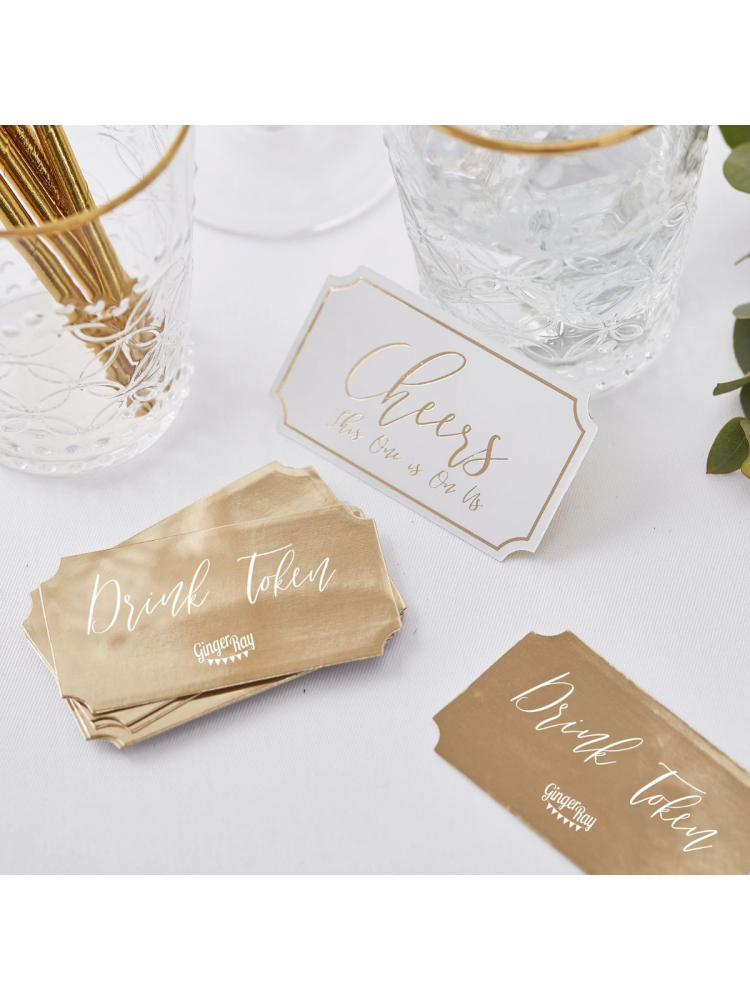 Ginger Ray GO-169 Gold Wedding Token Trinken main product photo