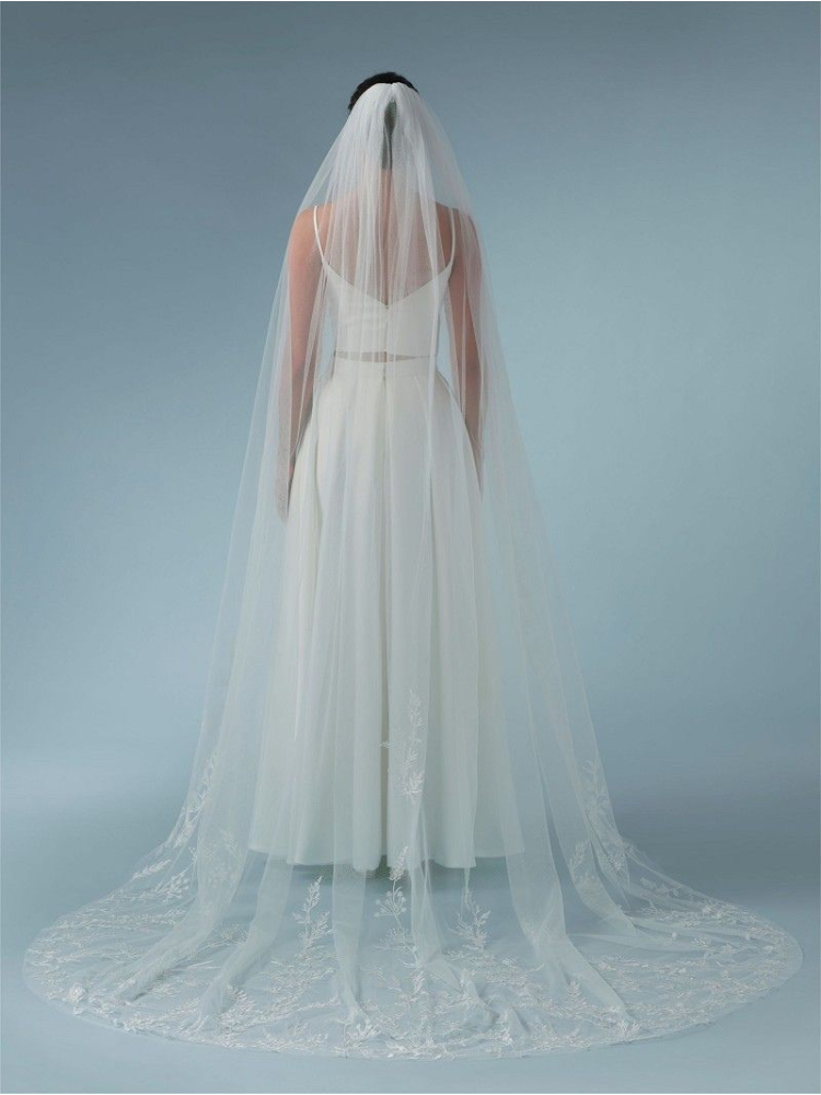 Poirier S476-280 Schleier Gestickte Blumen - 280 cm main product photo