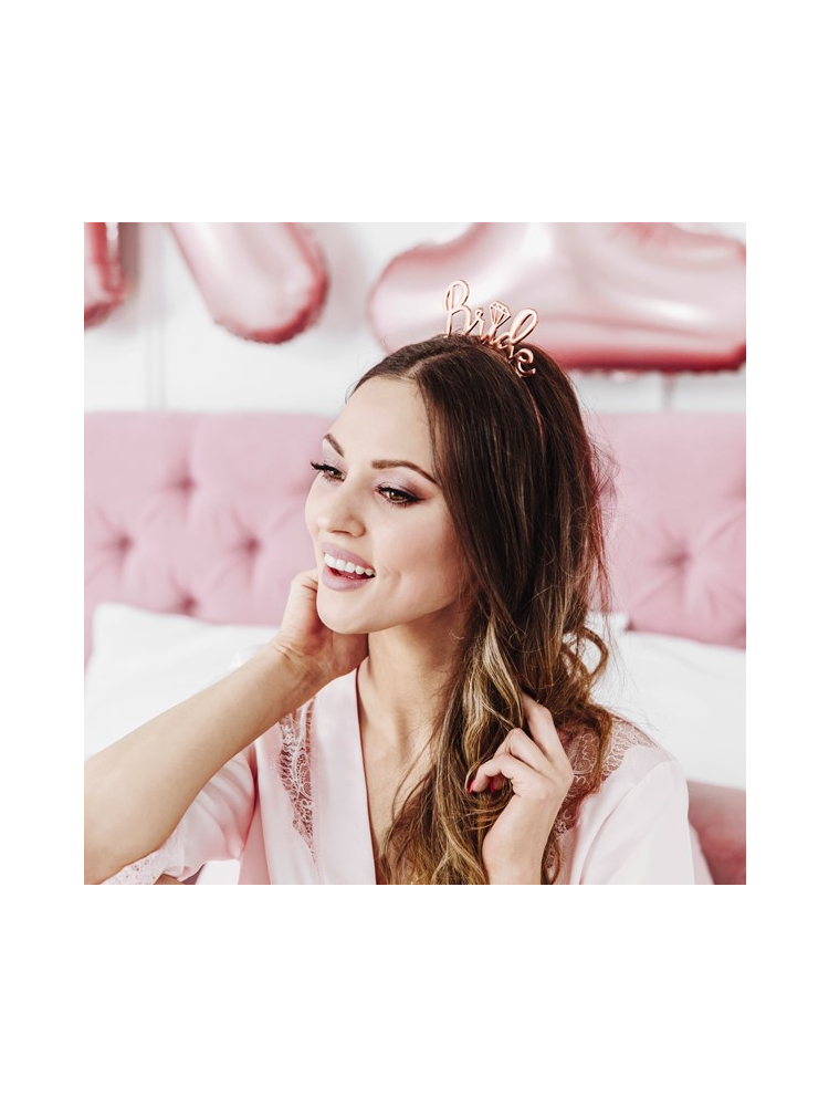 PartyDeko Haarband Braut Rose Gold main product photo