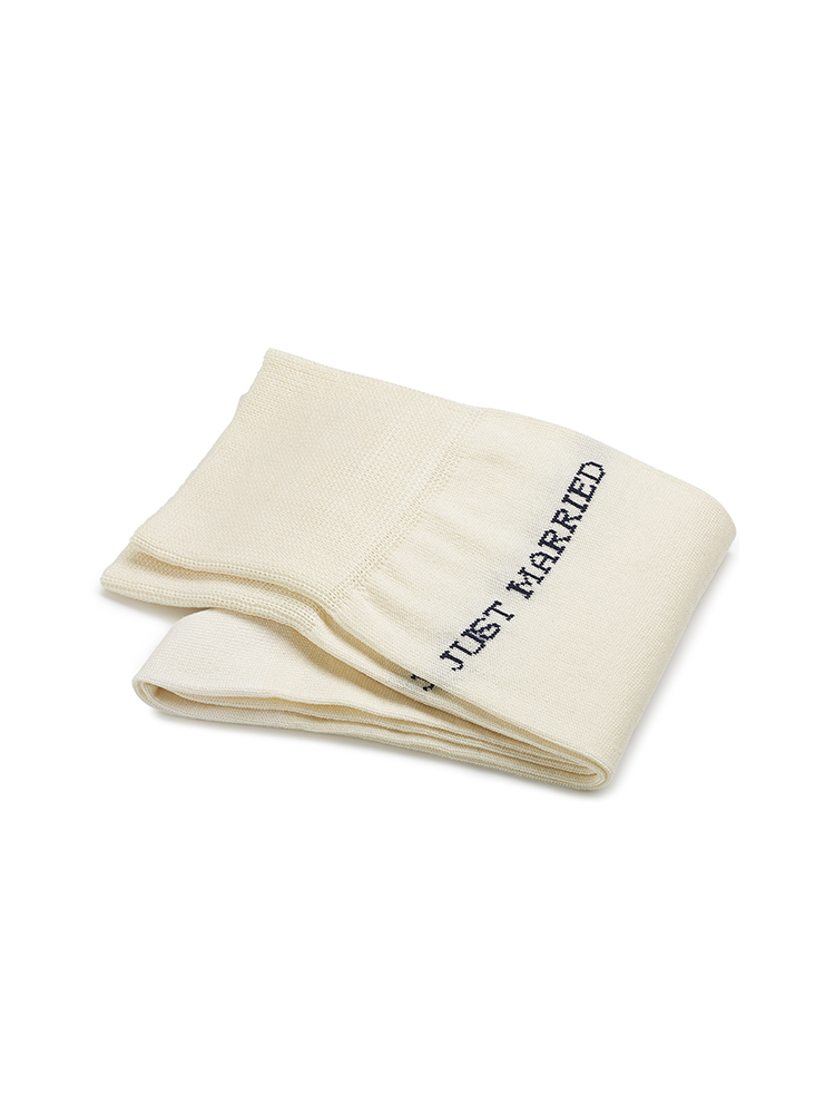 Carlo Lanza Just Married Elfenbeinweiße Baumwollsocken main product photo