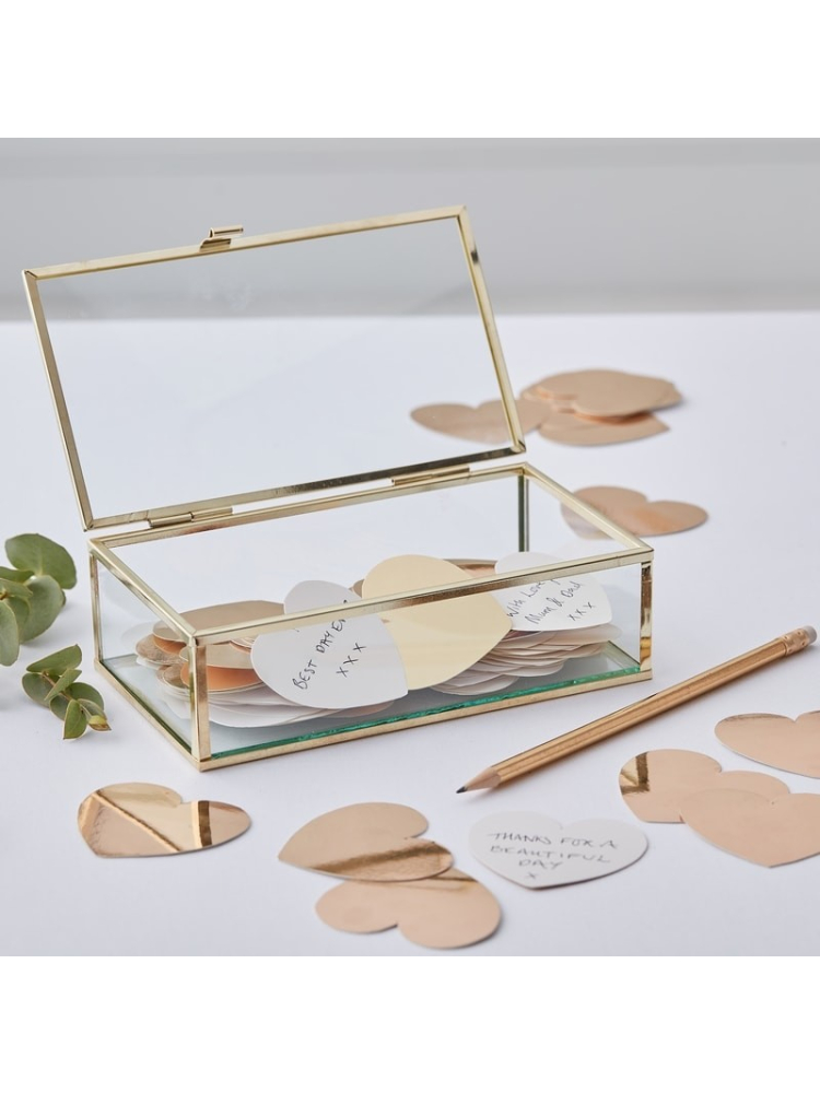 Ginger Ray GO-114 Gold Wedding Gästebuch Glas Sarg main product photo