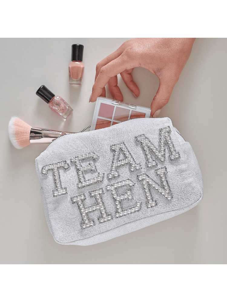 Ginger Ray HEN-122 Team Hen Schminktasche Perlen Weiß main product photo