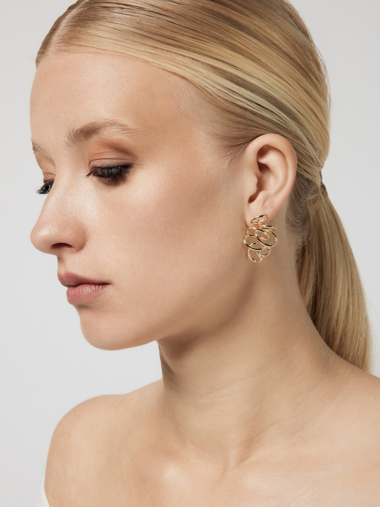 Poirier Classic Ohrringe Gold mit Swarovski-Strasssteinen main product photo