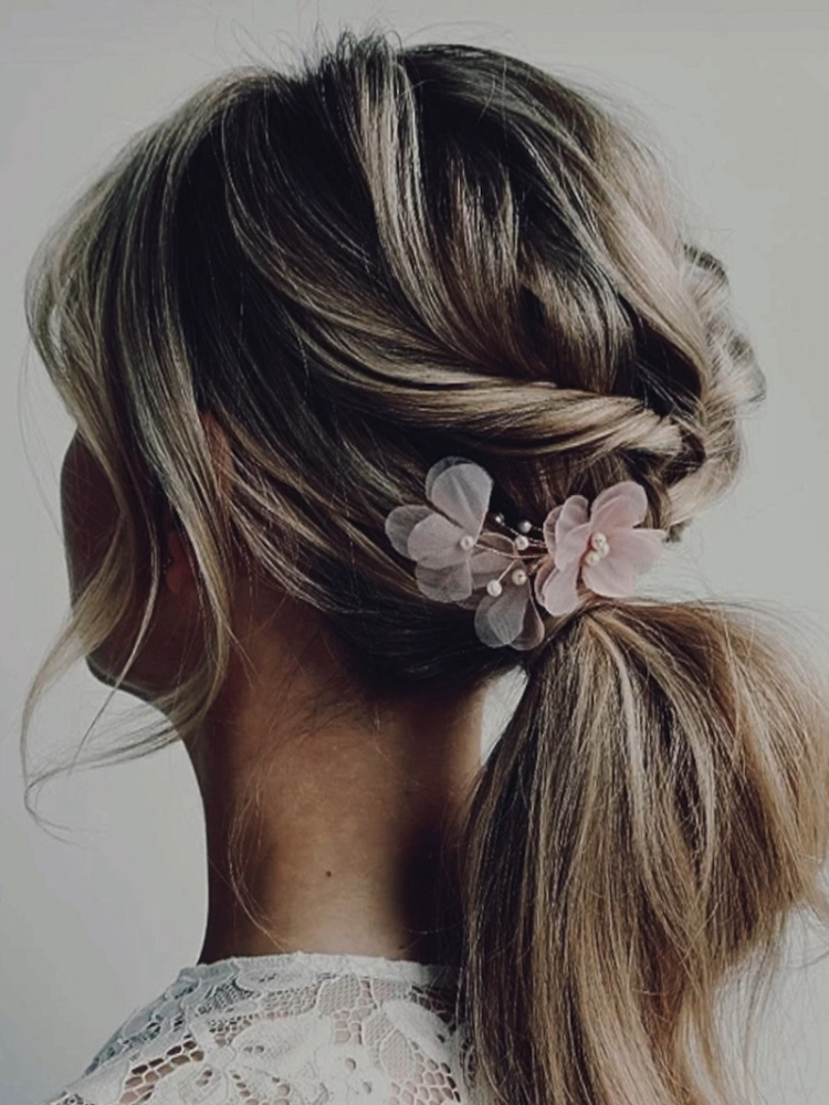 Sally Jane Bridal Rose Haarspange Silber main product photo