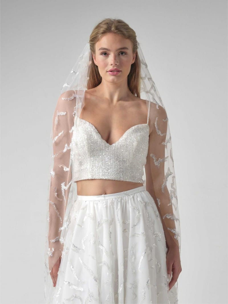 Poirier S441-120-SOFT Schleier Silber Wellenformen - 120 cm main product photo