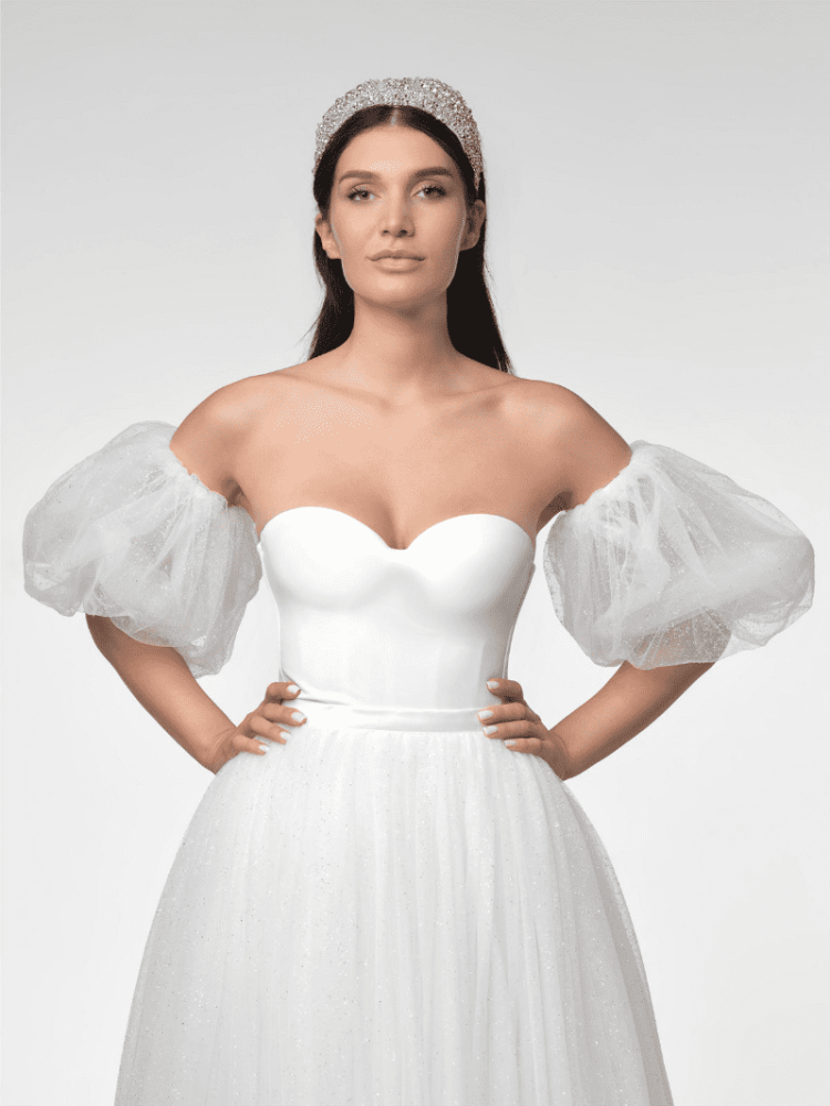 Poirier SL-003 Puffärmel Glitzer Tüll main product photo