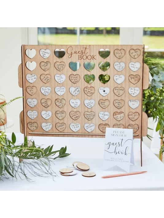 Ginger Ray BR-384 Botanical Wedding Vier in einer Reihe Gästebuch main product photo