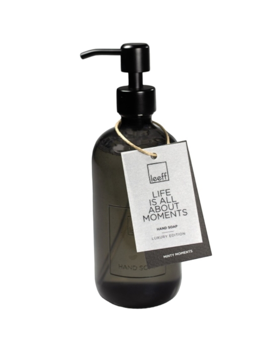 Leeff 18373 Handseife in Glasflasche - Minty Moments Grau main product photo