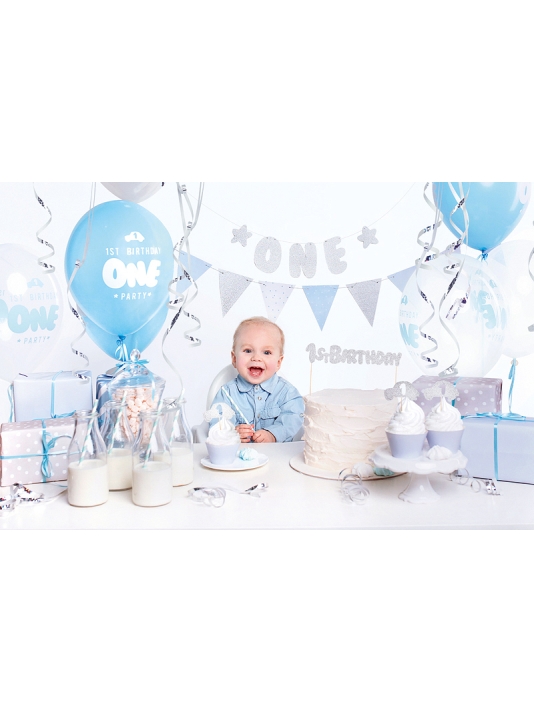 PartyDeko 1st Geburtstag Blau/Silber main product photo