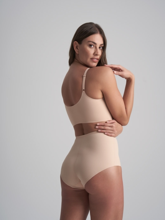 BYE BRA Sculpting Mid Waist Brief Beige main product photo
