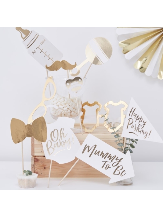 Ginger Ray Photo Booth Props "Baby Shower" | Oh baby! main product photo
